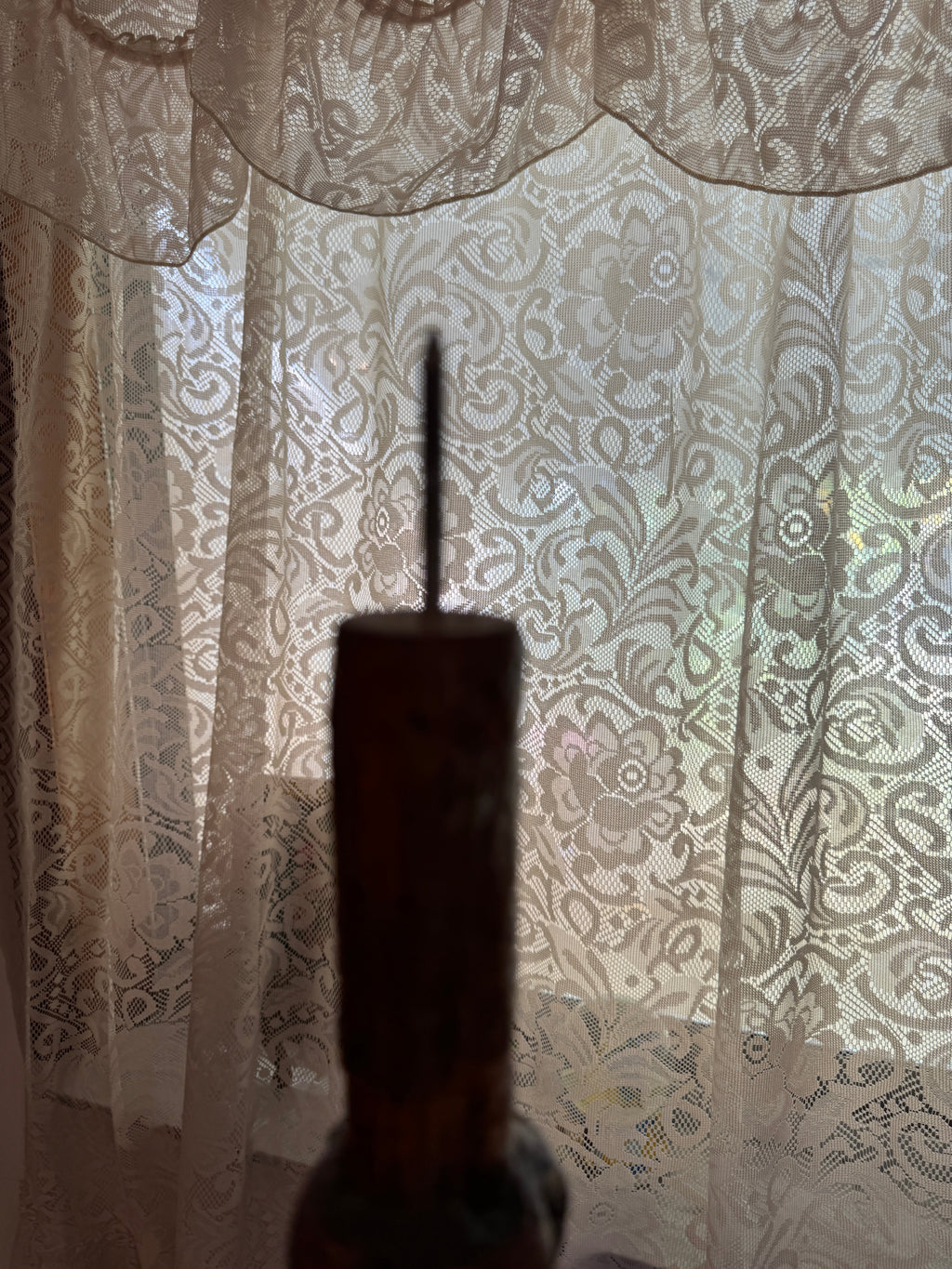 Baroque Tall Painted & Gilted Altar Candelabra Candlestick