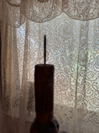 Baroque Tall Painted & Gilted Altar Candelabra Candlestick