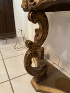 Antique Marble Top Demilune Accent Table