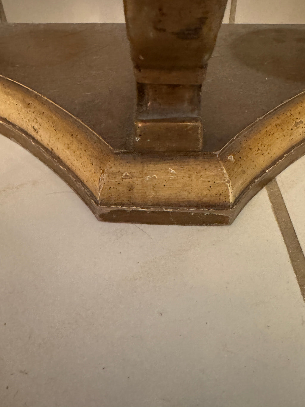 Antique Marble Top Demilune Accent Table