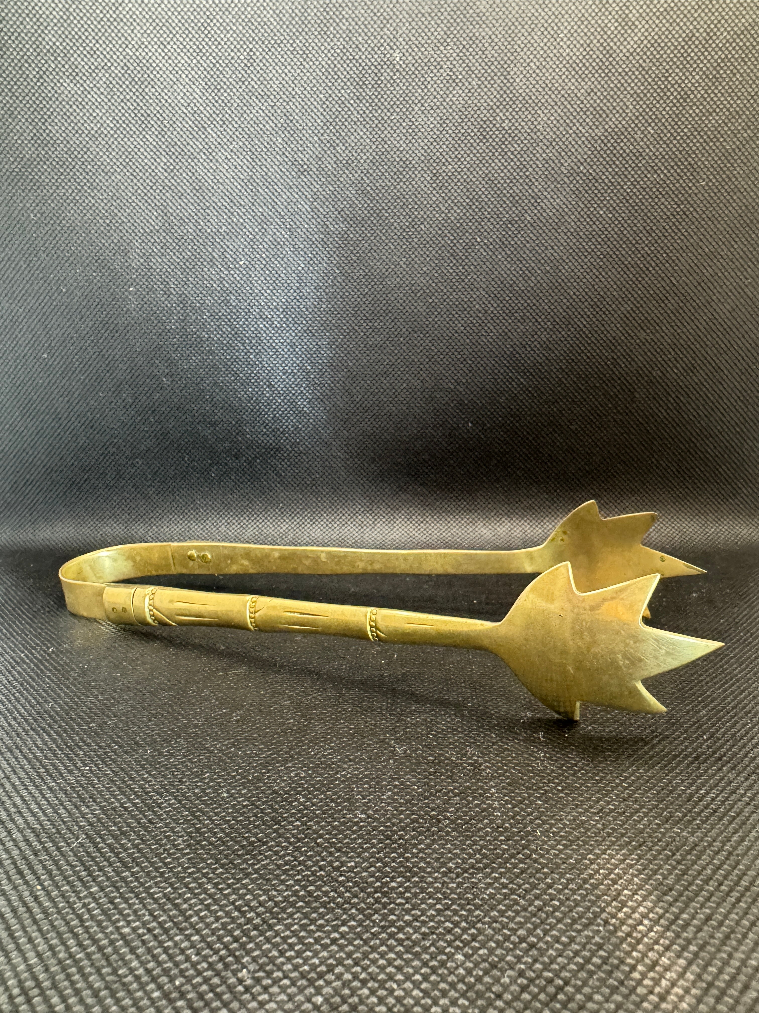 Vintage Brass Faux Bamboo Serving Set - Set of 3