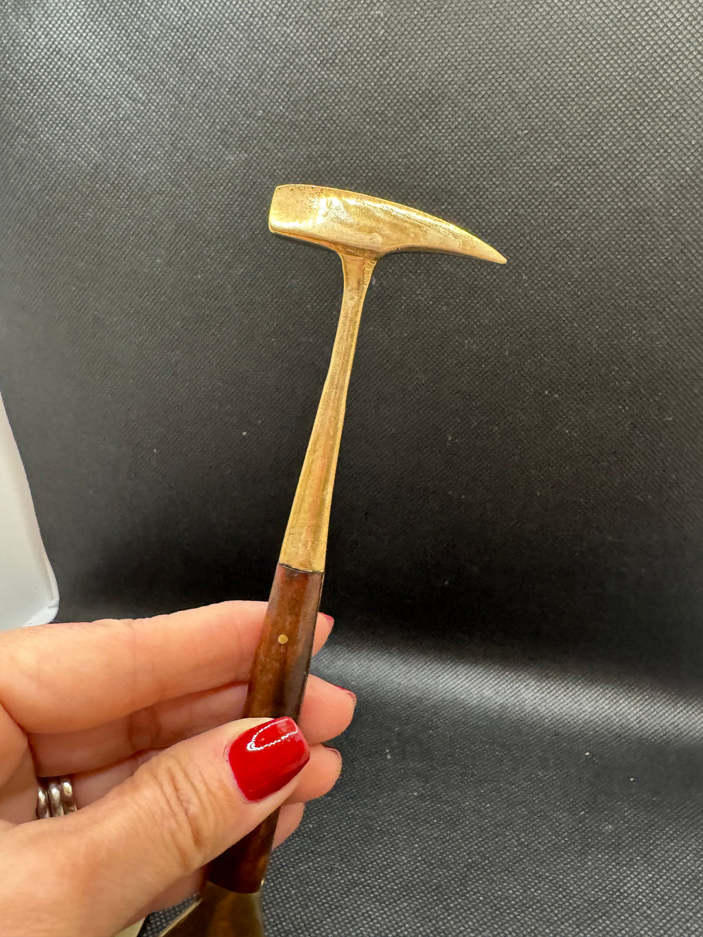 Vintage Brass Bar Set with Wood Handles, Bottle Opener and Ice Pick, Set of 2