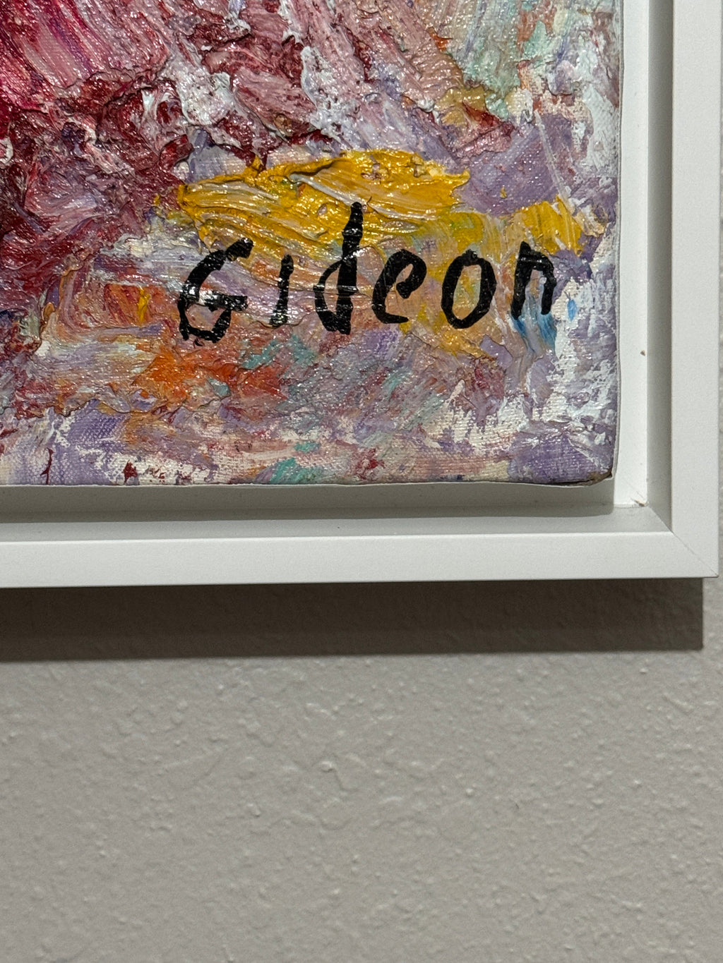 Happy Clown by Elmo Gideon - Signed Original Oil/Acrylic on Canvas, Float Framed