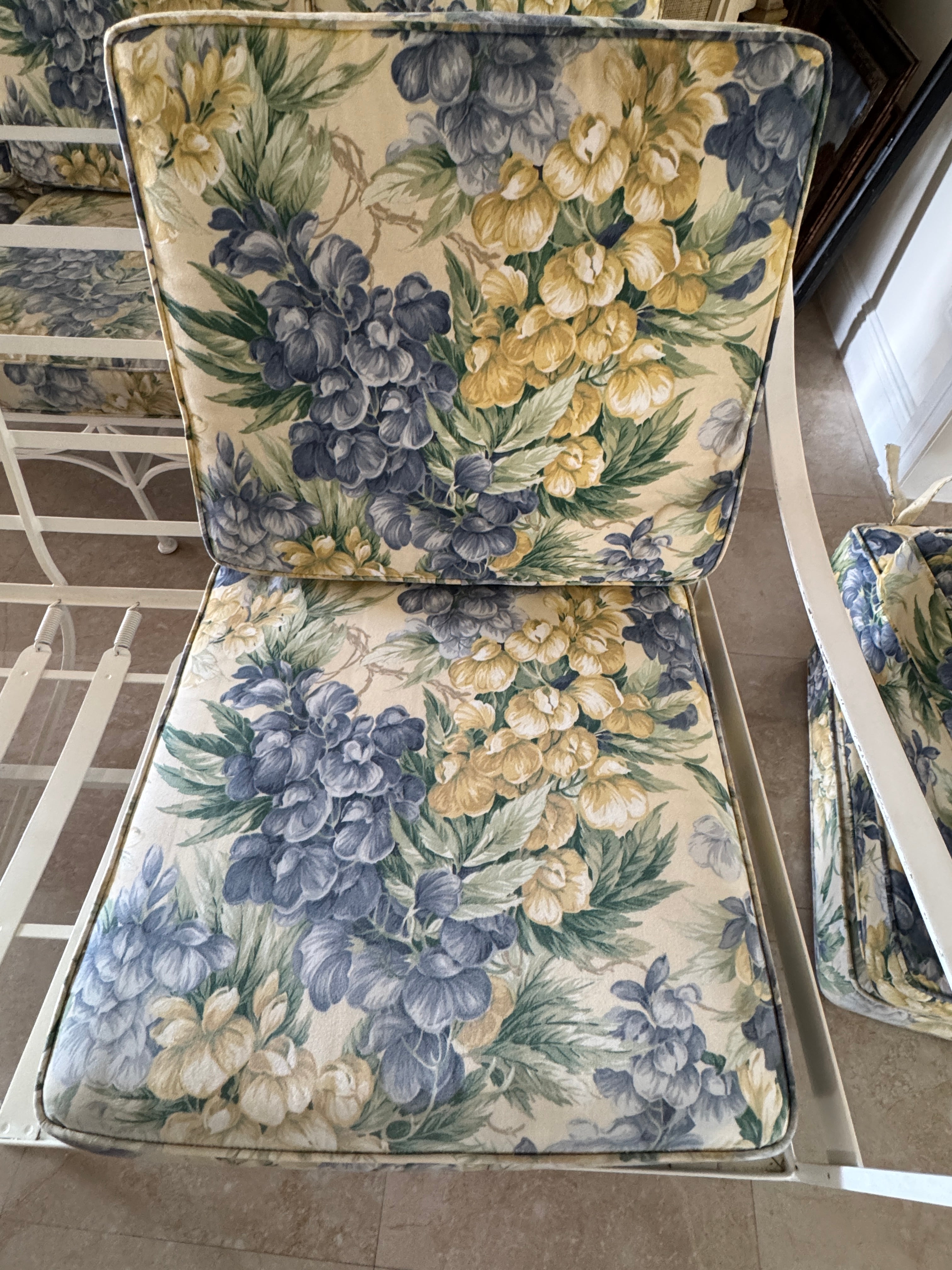 1970s Palm Beach Regency Wrought Iron Patio Set - Sofa and 2 Arm Chairs