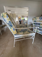 1970s Palm Beach Regency Wrought Iron Patio Set - Sofa and 2 Arm Chairs