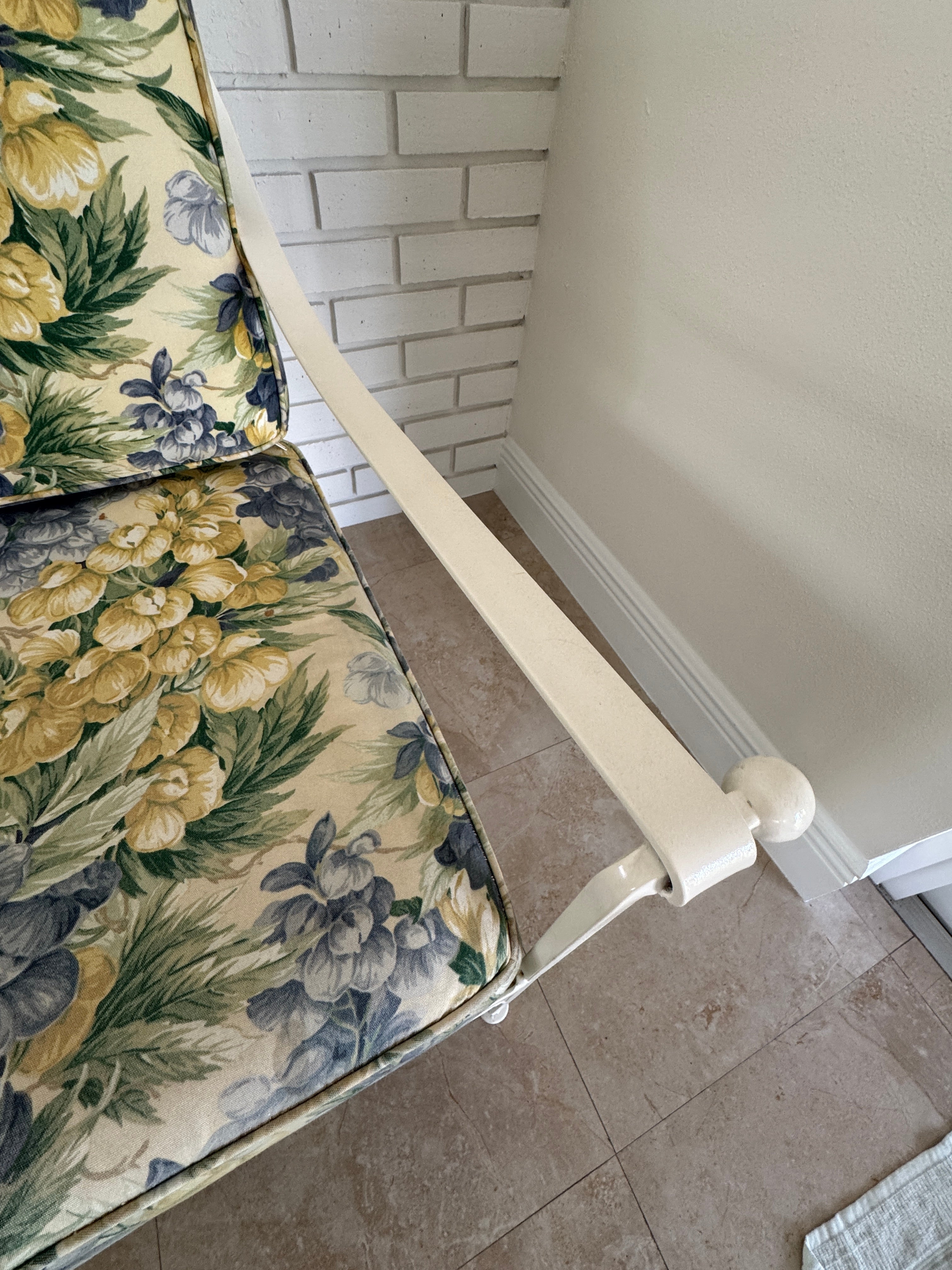 1970s Palm Beach Regency Wrought Iron Patio Set - Sofa and 2 Arm Chairs