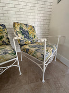 1970s Palm Beach Regency Wrought Iron Patio Set - Sofa and 2 Arm Chairs