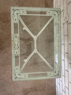 1970s Painted Wrought Iron Indoor/Outdoor Coffee or Side Table with Glass Top