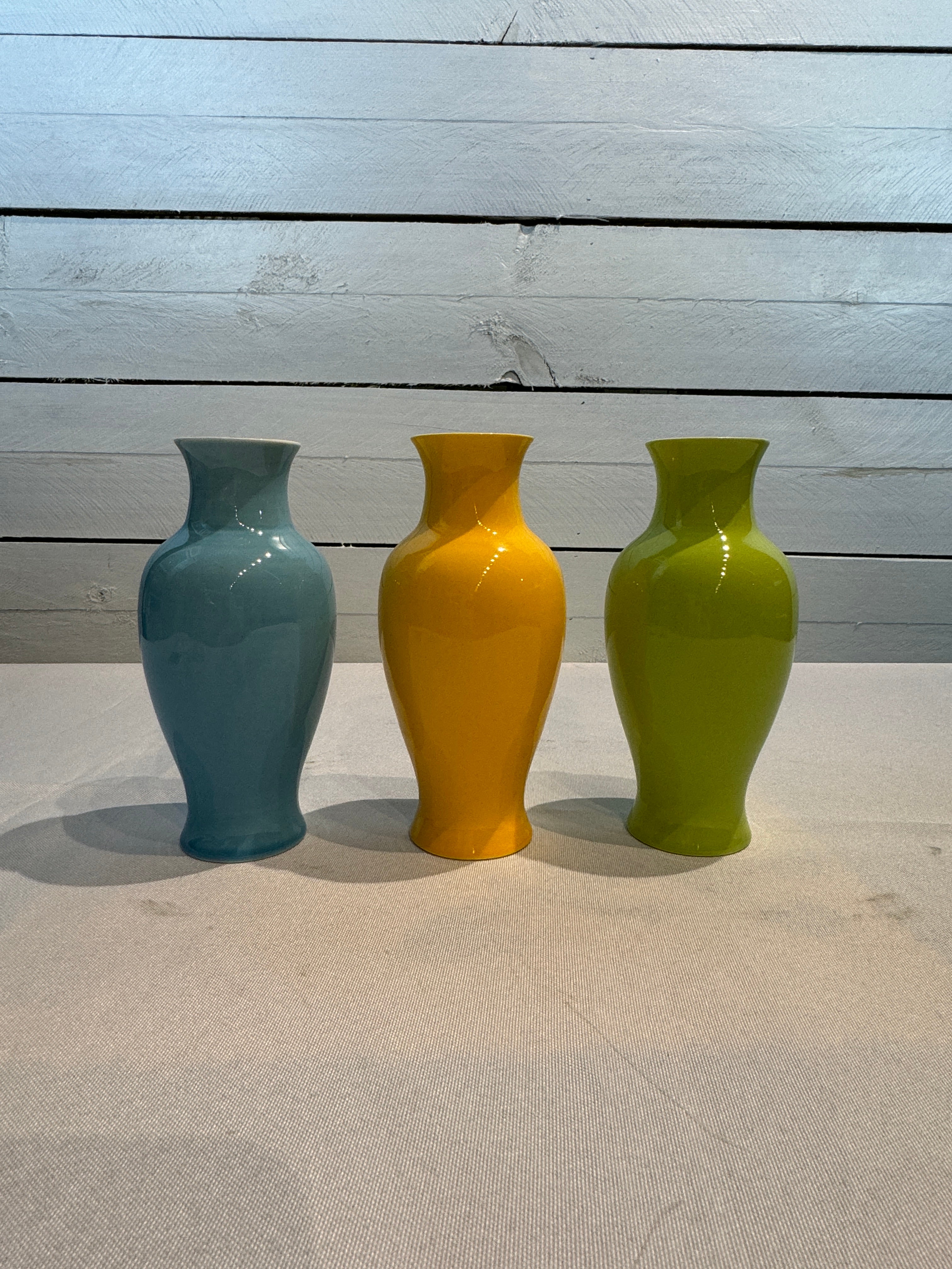 Vintage Middle Kingdom Glossy Mini Bud Vases - Boxed Set of 3