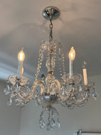 Vintage 1960s Crystal Chandelier - 6 Arm