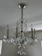 Vintage 1960s Crystal Chandelier - 6 Arm