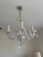 Vintage 1960s Crystal Chandelier - 6 Arm