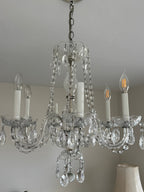 Vintage 1960s Crystal Chandelier - 6 Arm