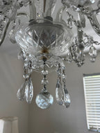 Vintage 1960s Crystal Chandelier - 6 Arm