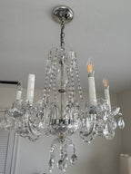 Vintage 1960s Crystal Chandelier - 6 Arm