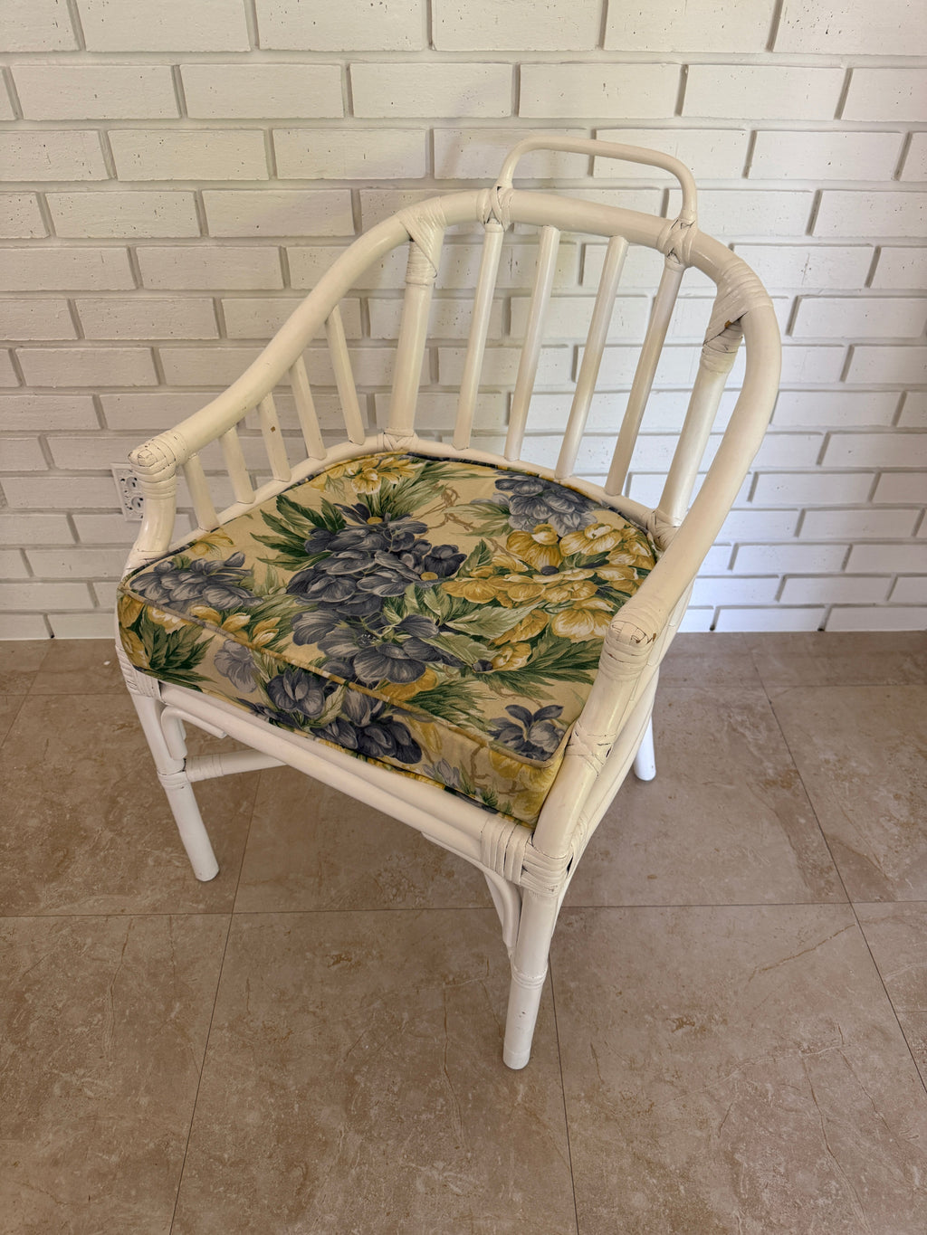 Vintage 1960s Maguire Style Rattan Arm Chair