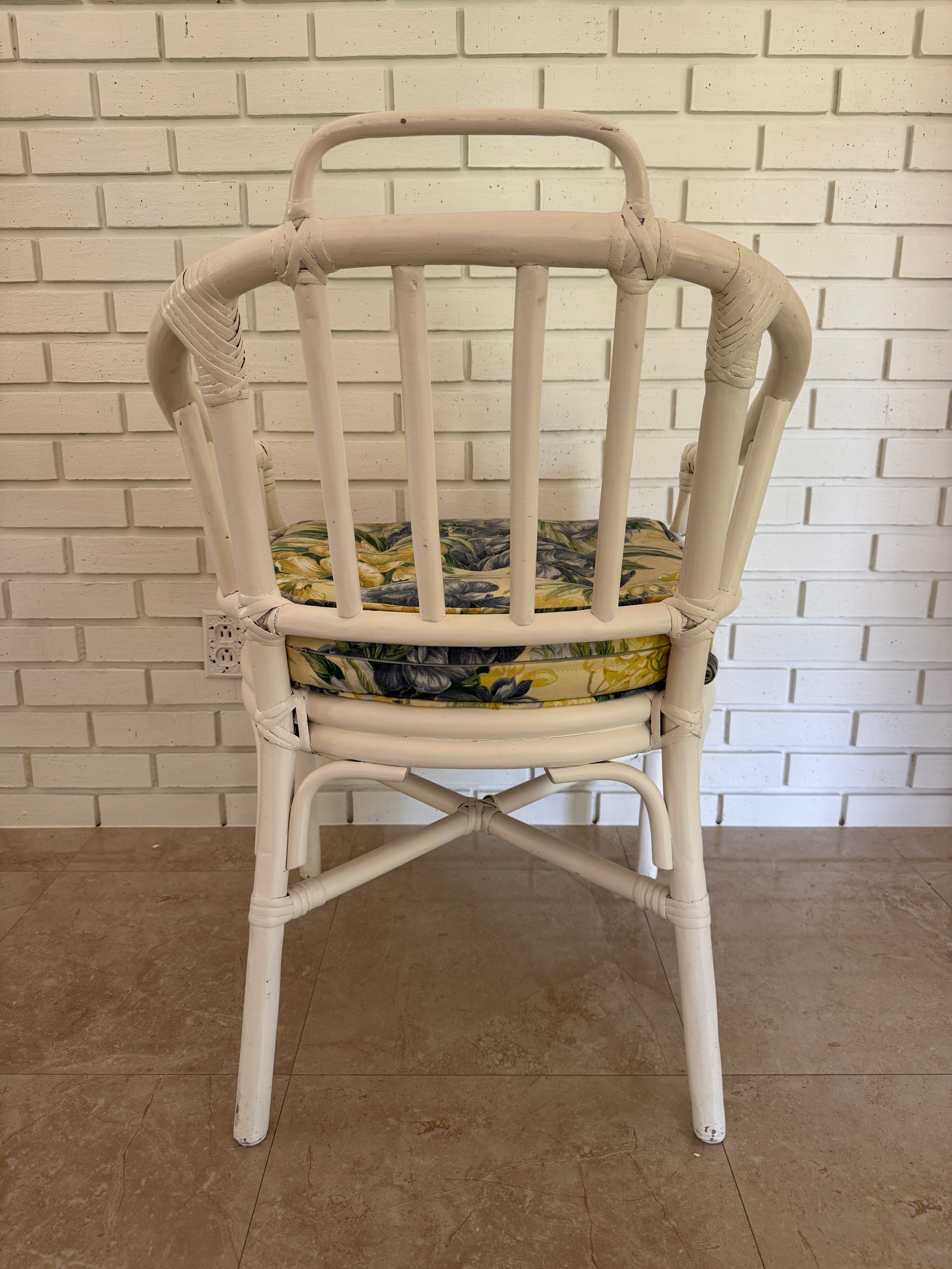 Vintage 1960s Maguire Style Rattan Arm Chair