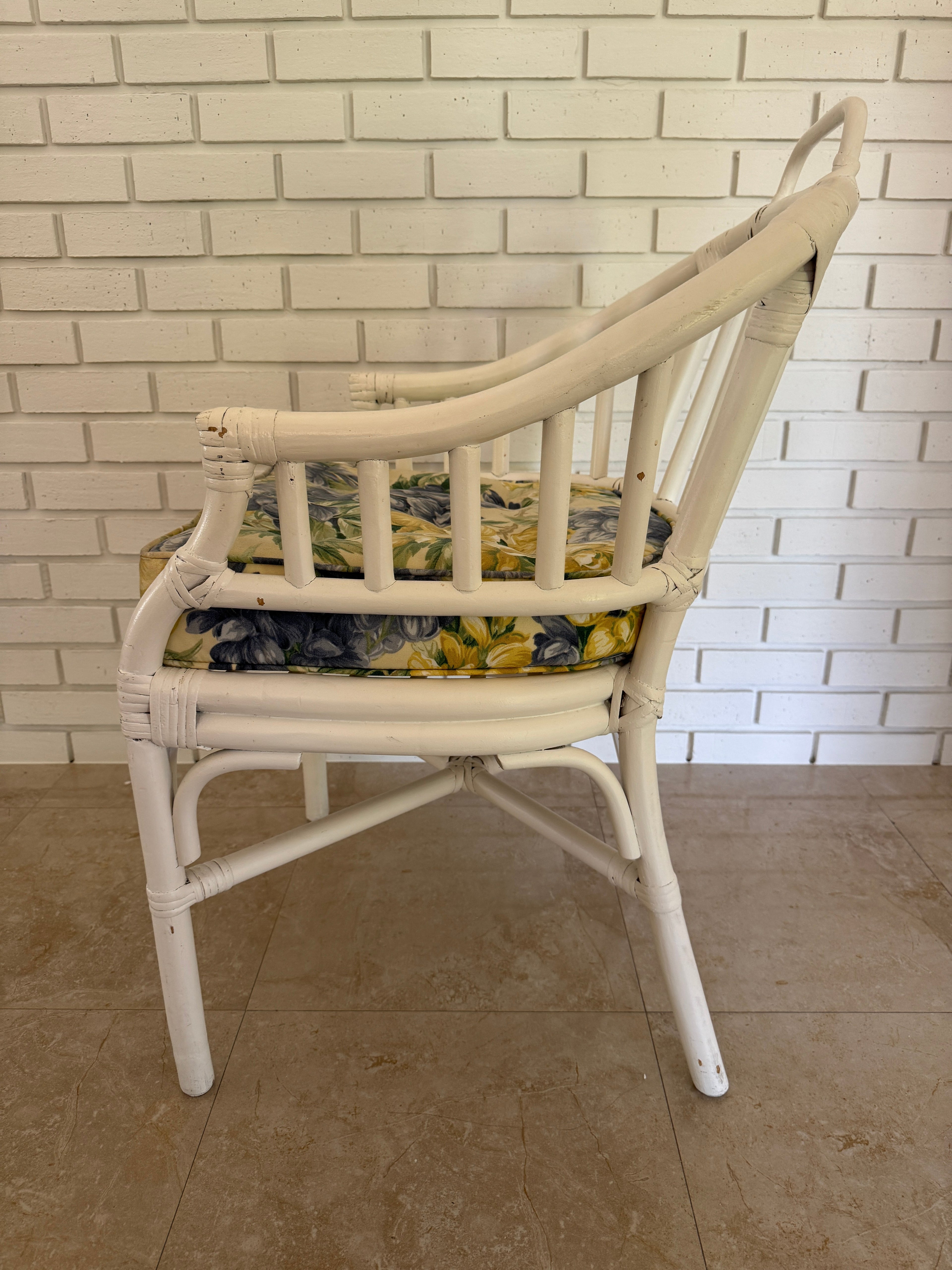Vintage 1960s Maguire Style Rattan Arm Chair