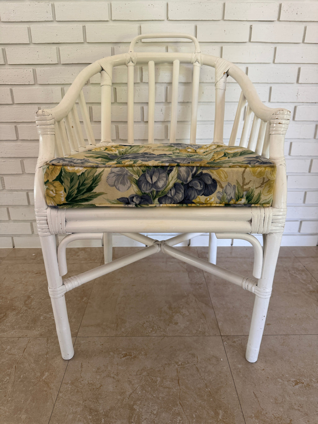 Vintage 1960s Maguire Style Rattan Arm Chair