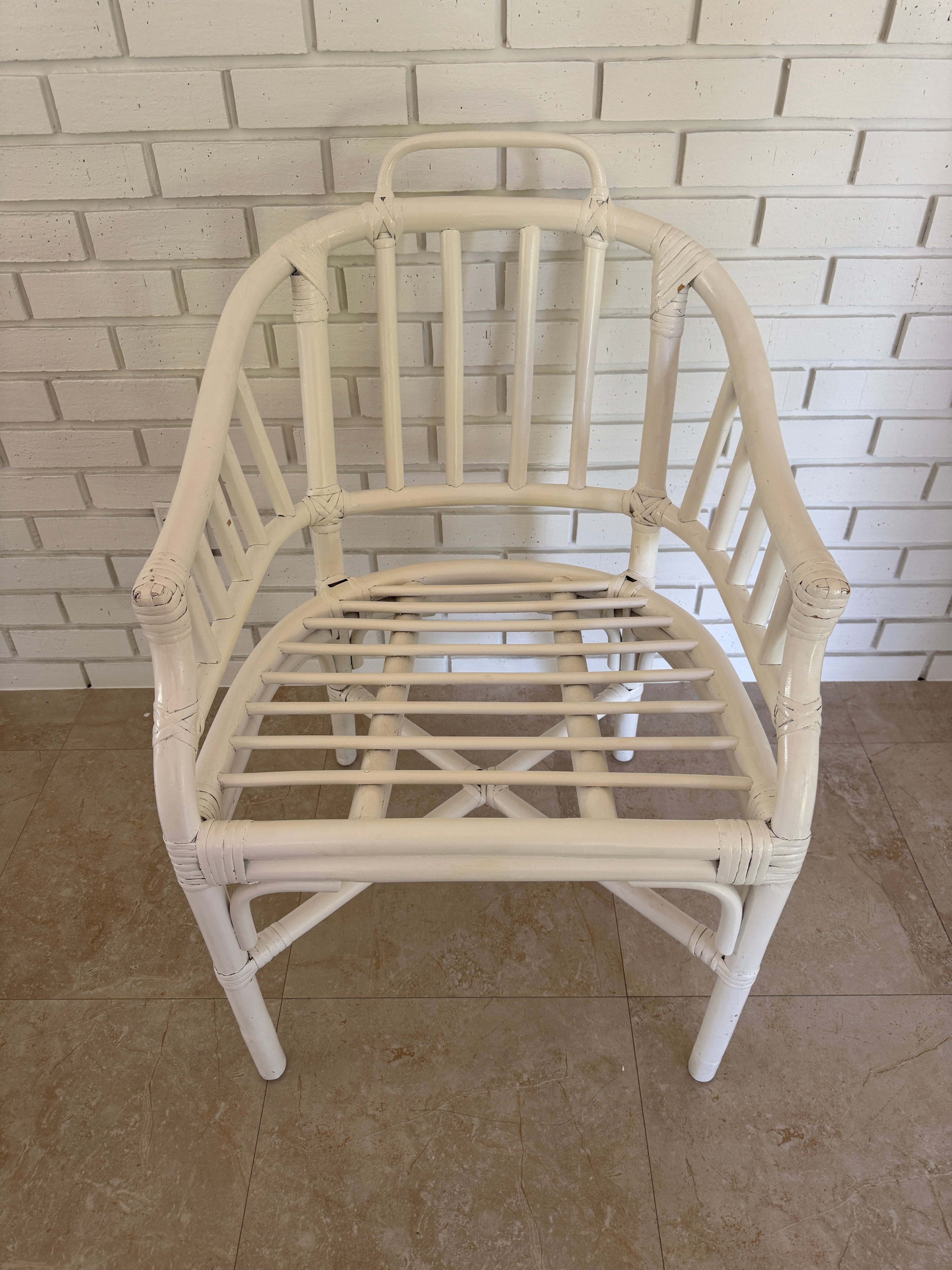 Vintage 1960s Maguire Style Rattan Arm Chair