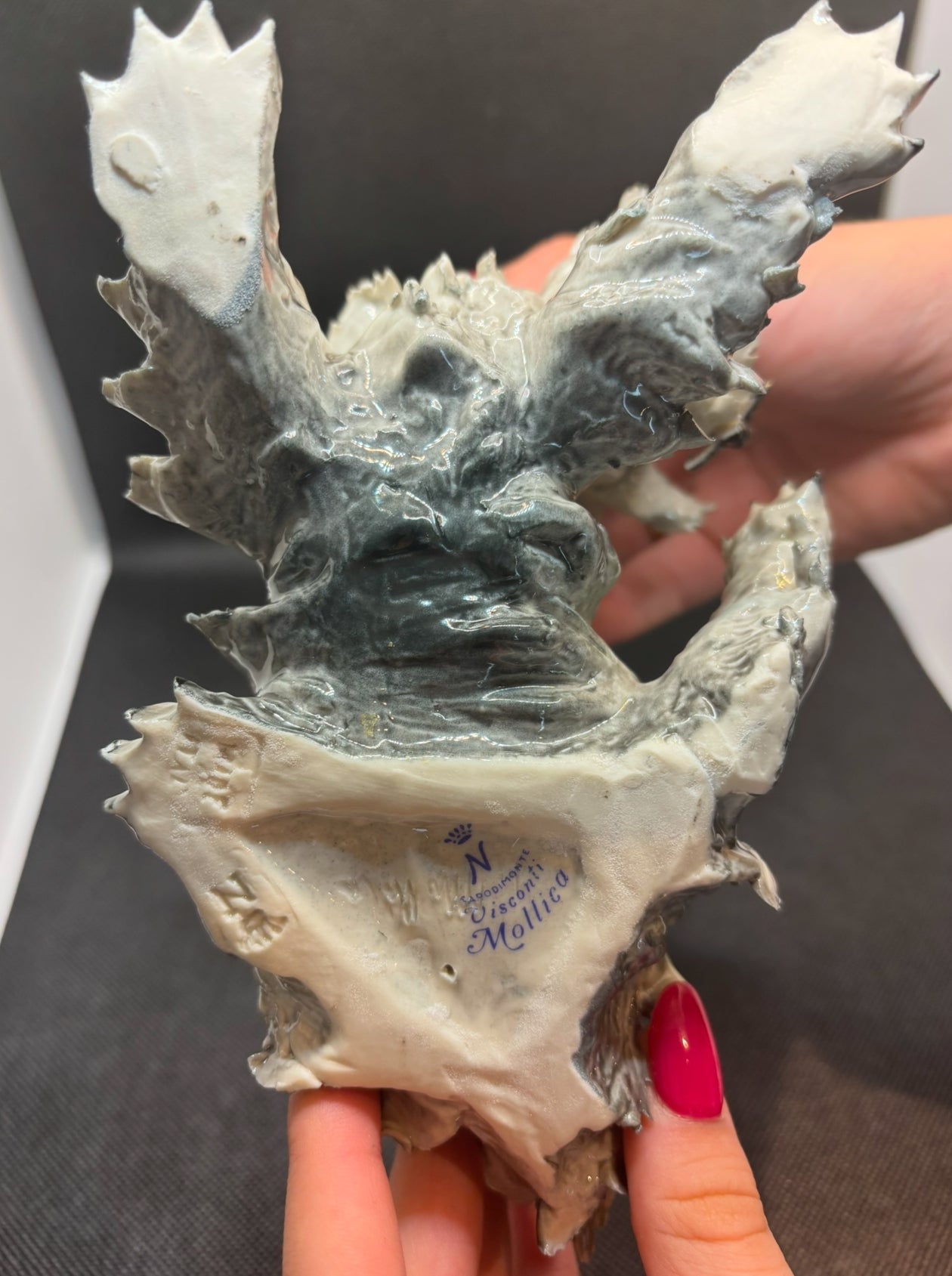 Capodimonte Visconti Mollica Glossy Porcelain Schnauzer/Scottish Terrier Dog Figurine