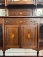 Antique English Rosewood & Marquetry Chiffonier Server Buffet - 19th century