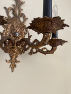 Pair of Vintage Bronze Three Arm Wall Sconces