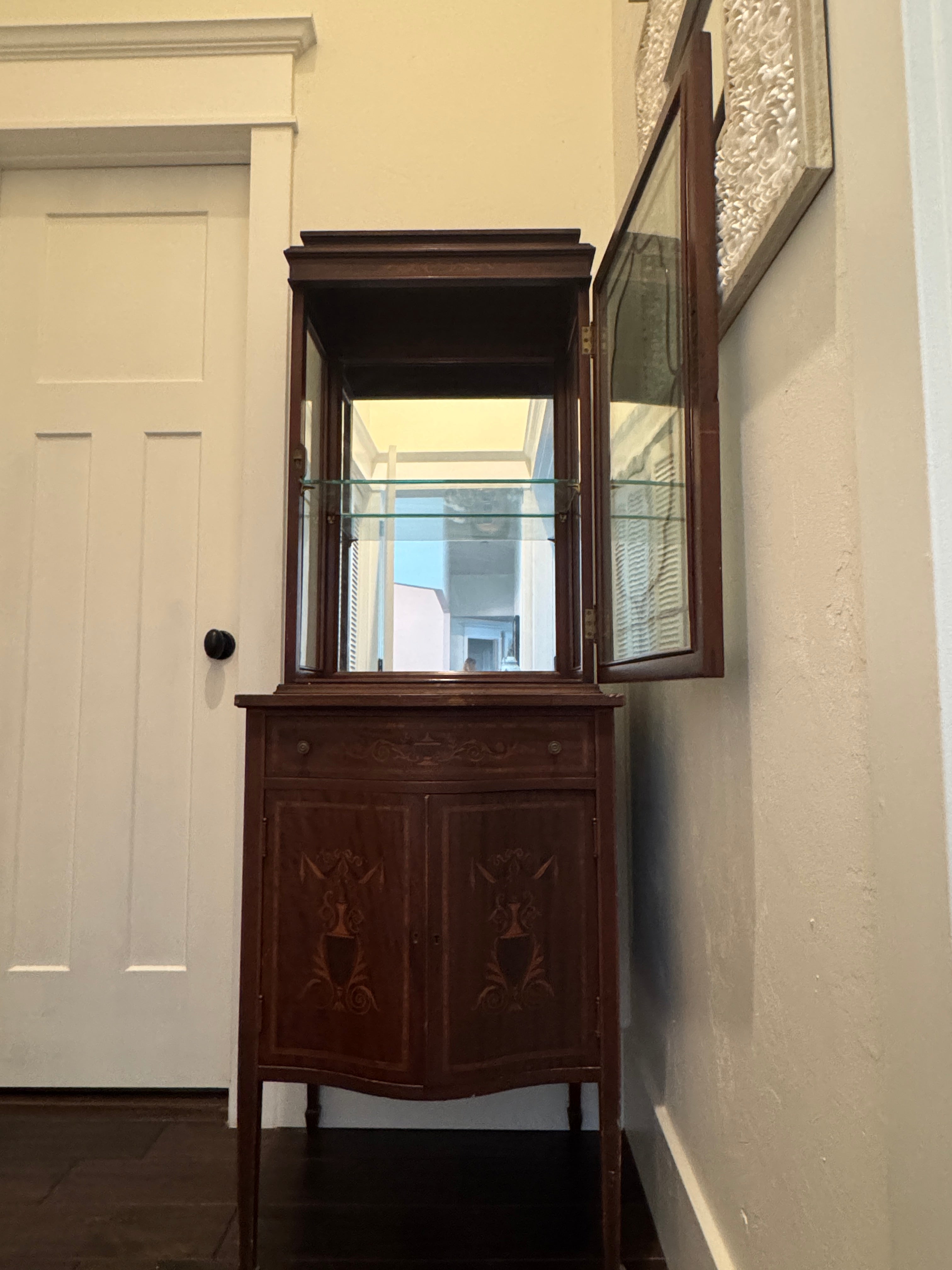 Antique China Cabinet, Display Cabinet Hutch, Bookshelf