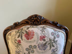 Antique French Louis XV Style Upholstered Carved Mahogany Arm Chairs - Set of Two