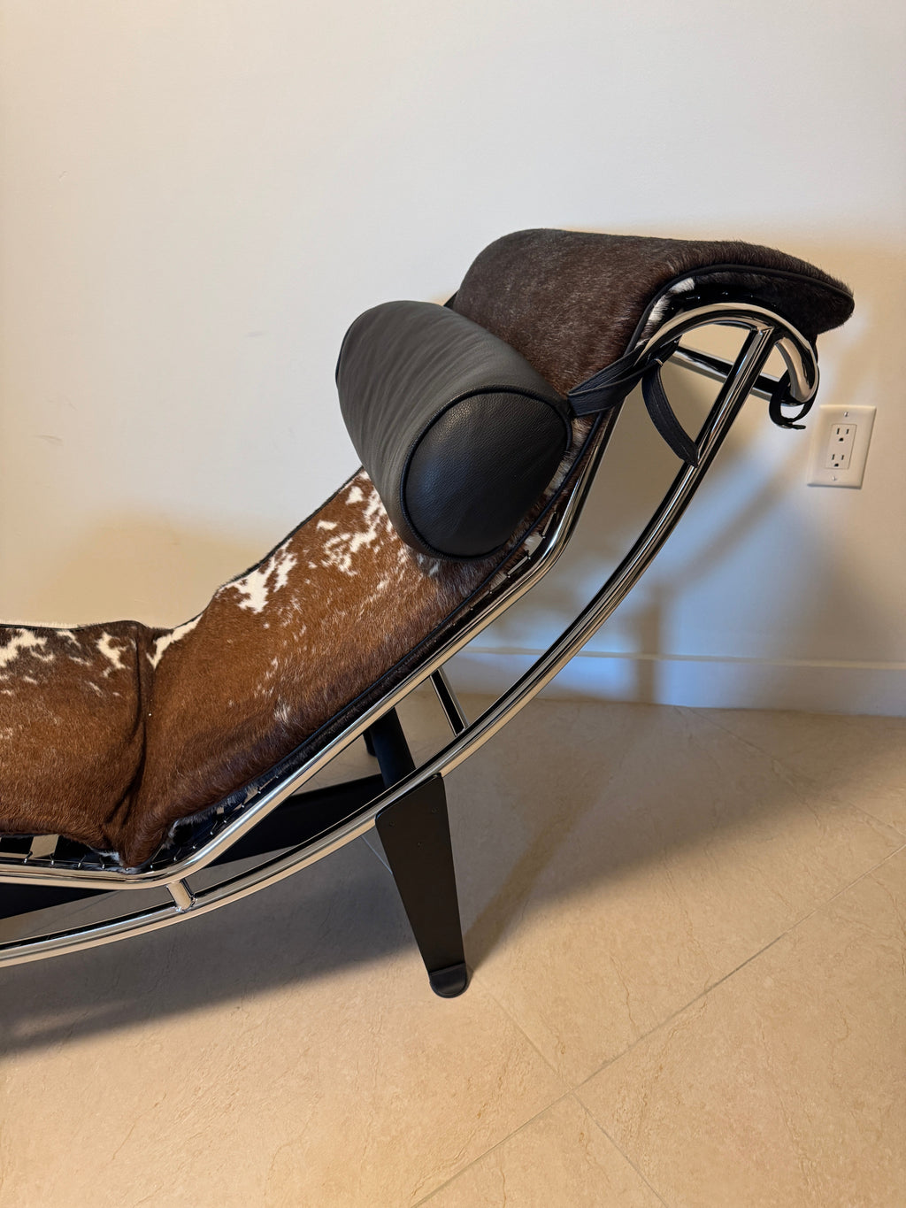 Cassina LC4 Chaise Lounge in the Tri-Color Cowhide by Design Within Reach