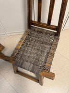 Country French Small Woven Rustic Chairs or Stools - Set of Two