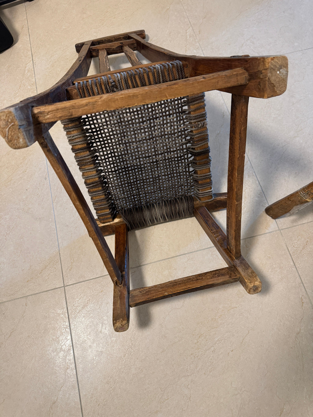Country French Small Woven Rustic Chairs or Stools - Set of Two