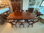 Baker Furniture Palladian Collection Neoclassic Style Extension Dining Table with 8 Chairs