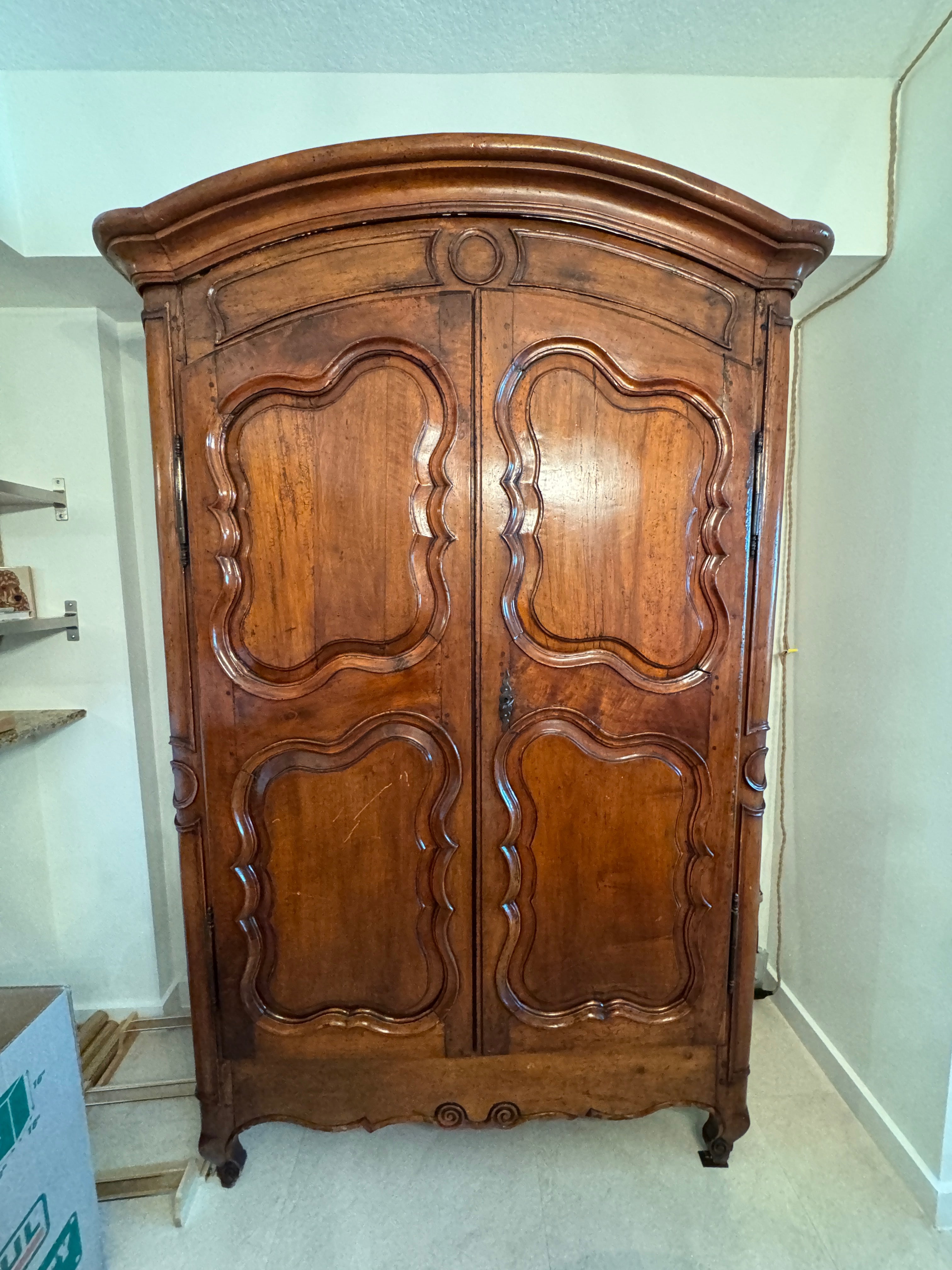 Antique 18th Century French Provincial Louis XVI Walnut Armoire