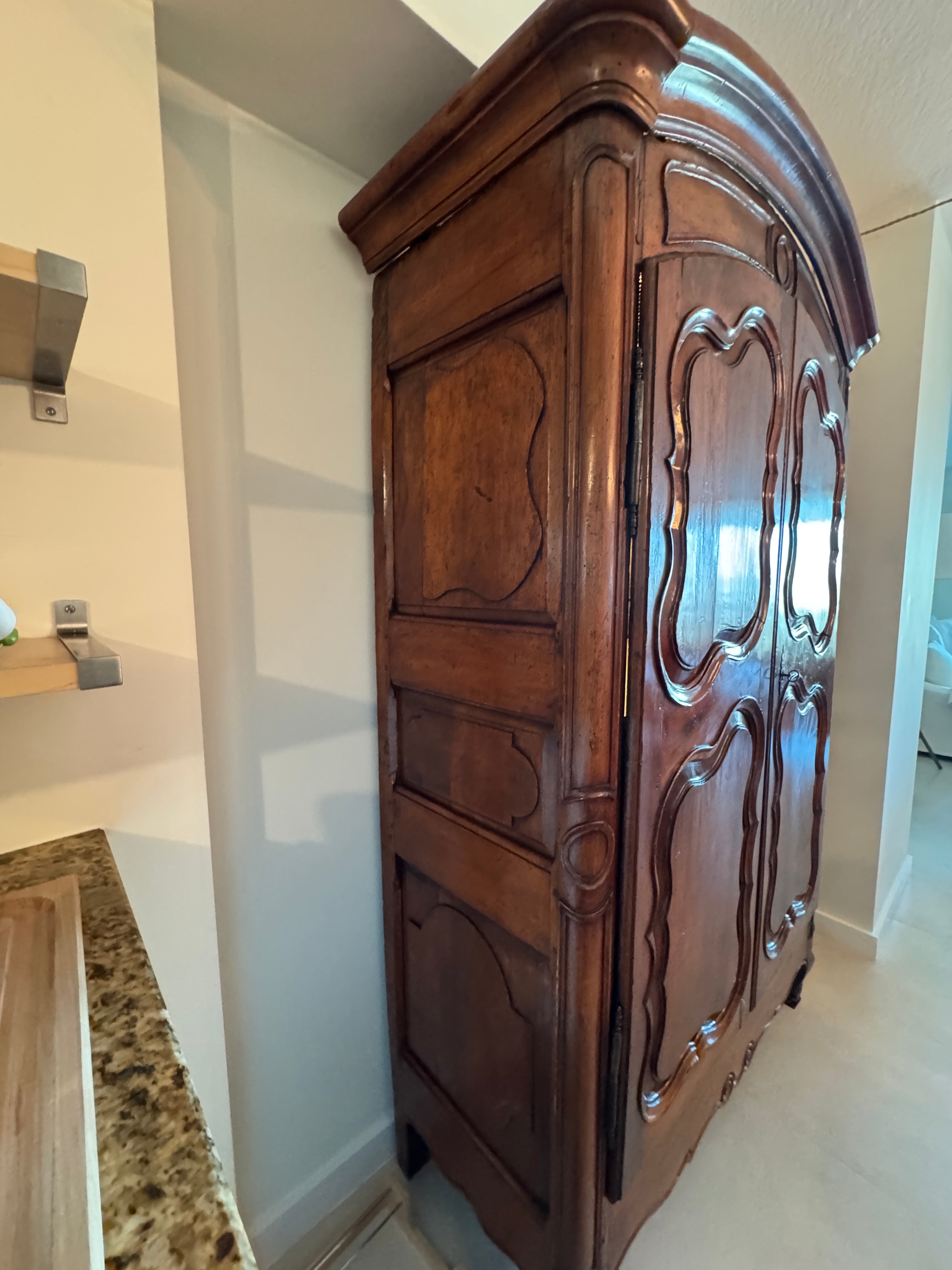 Antique 18th Century French Provincial Louis XVI Walnut Armoire