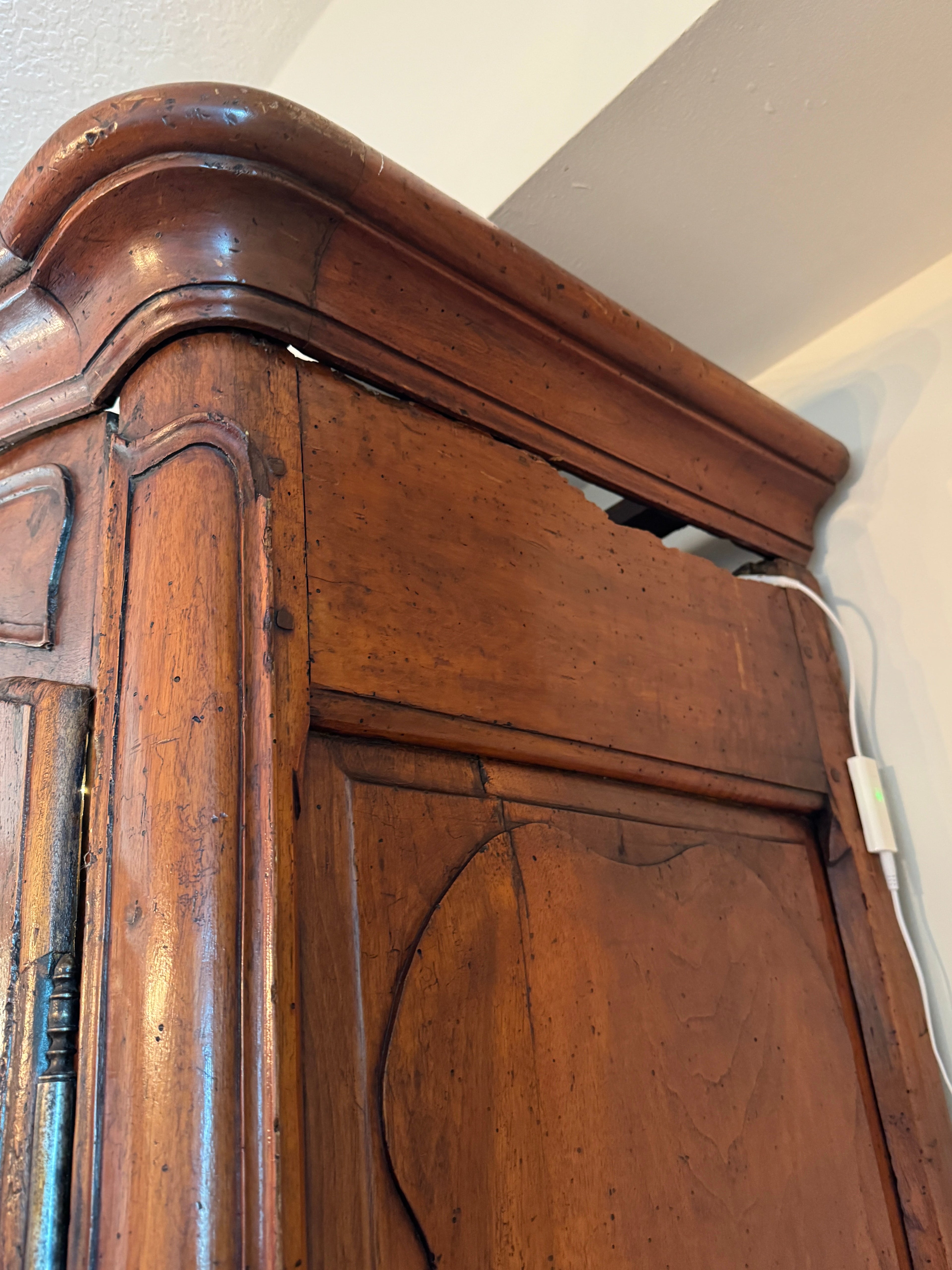Antique 18th Century French Provincial Louis XVI Walnut Armoire