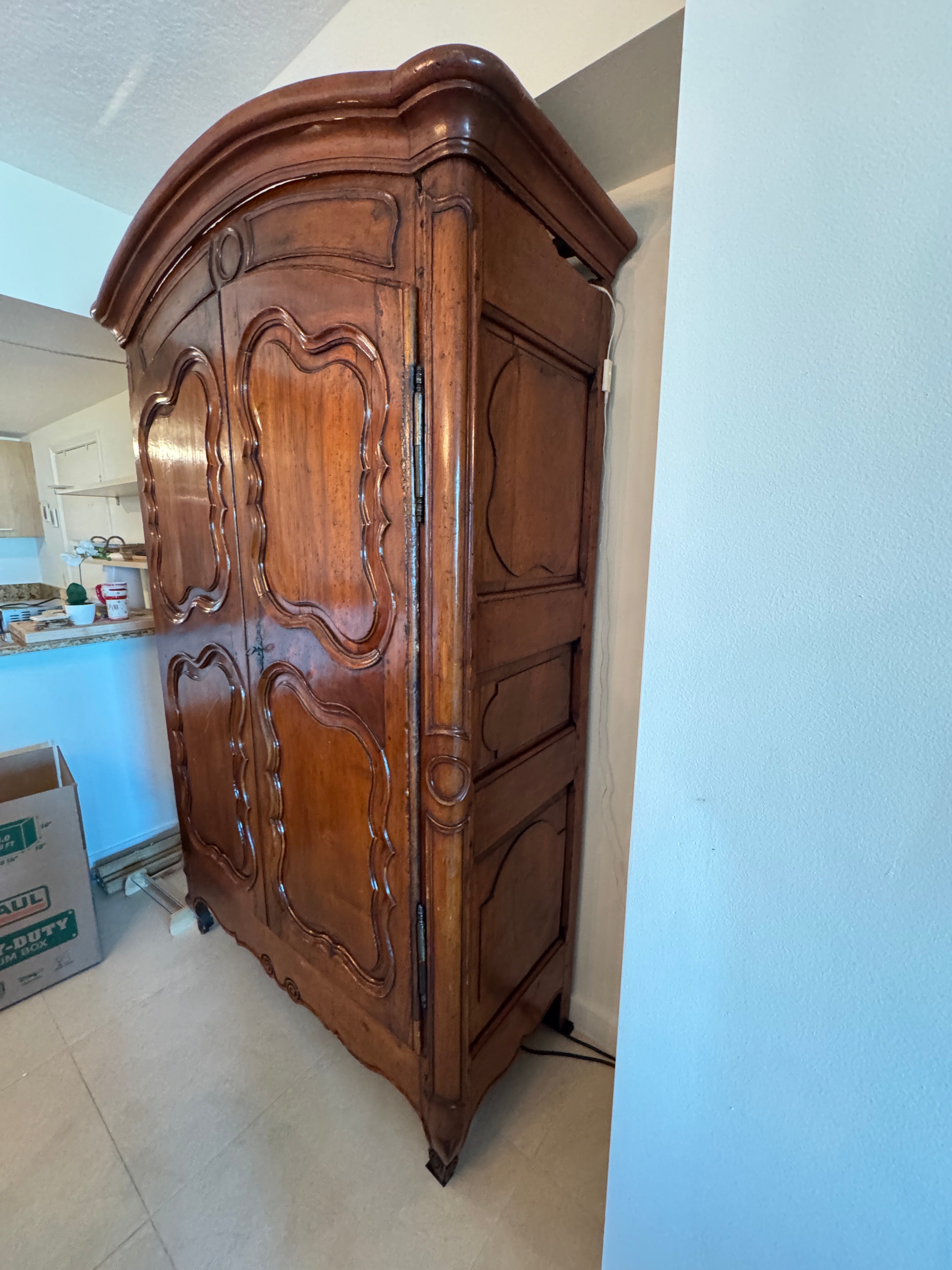 Antique 18th Century French Provincial Louis XVI Walnut Armoire