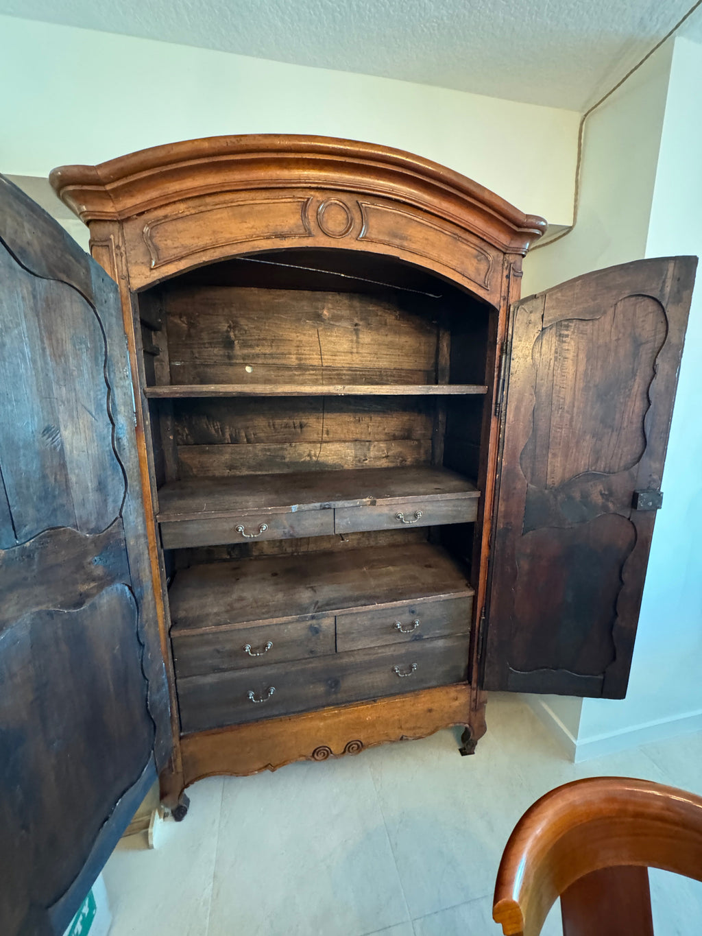 Antique 18th Century French Provincial Louis XVI Walnut Armoire