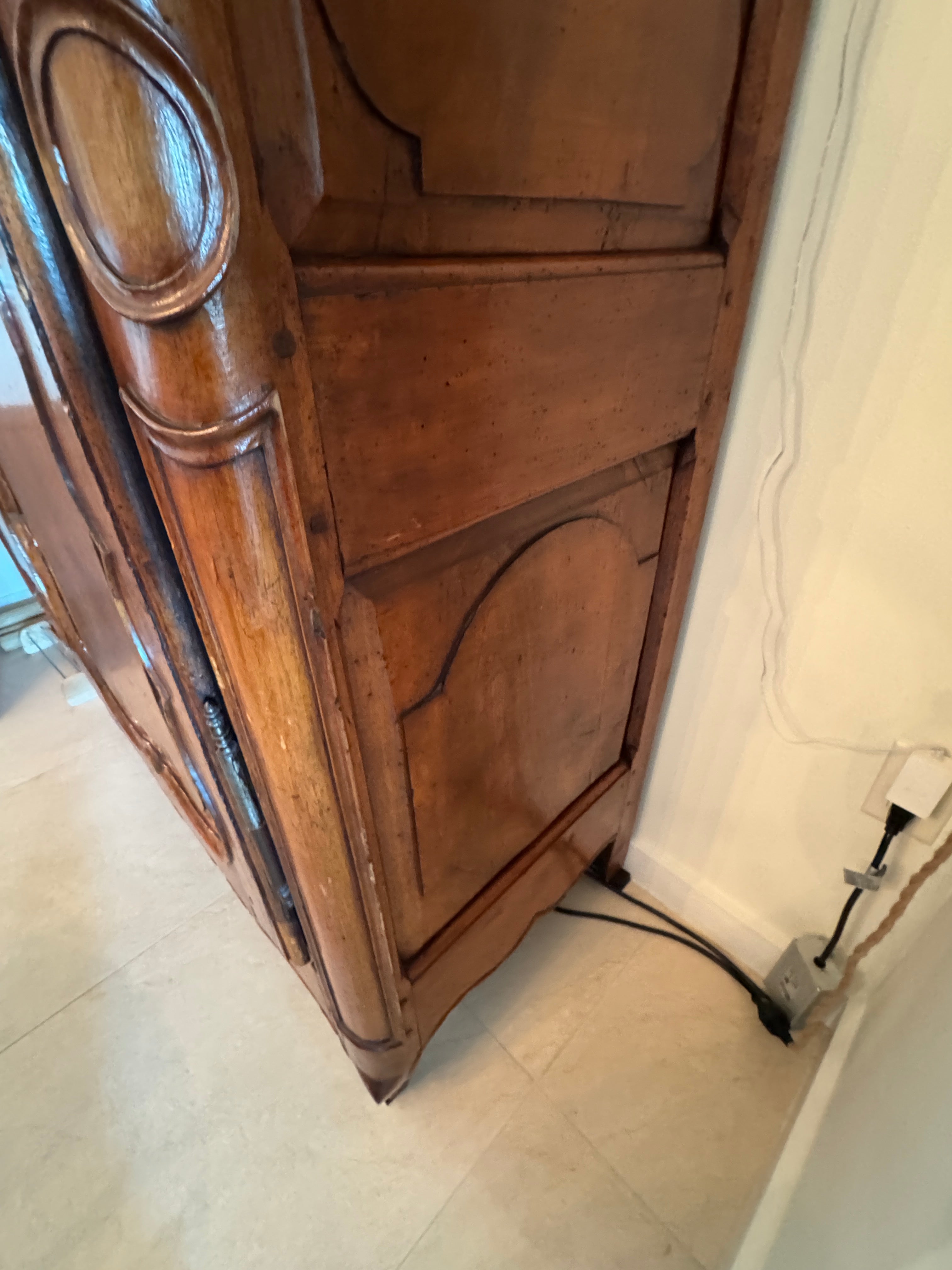 Antique 18th Century French Provincial Louis XVI Walnut Armoire