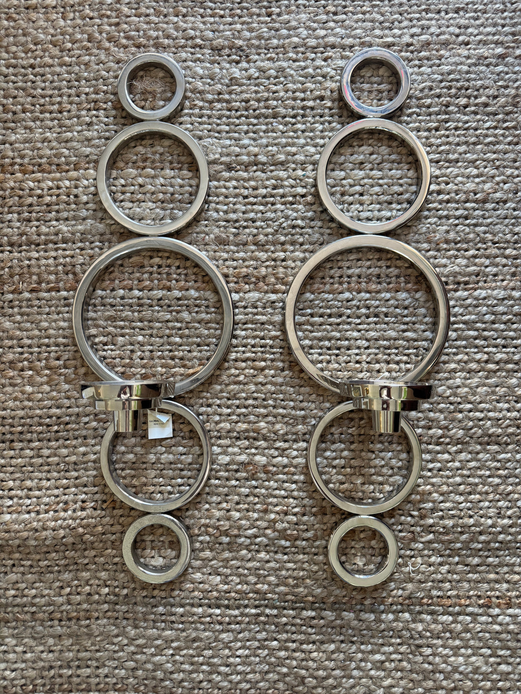 Global Views Progressive Ring Sconce - Silver Nickel Finish - Set of 2