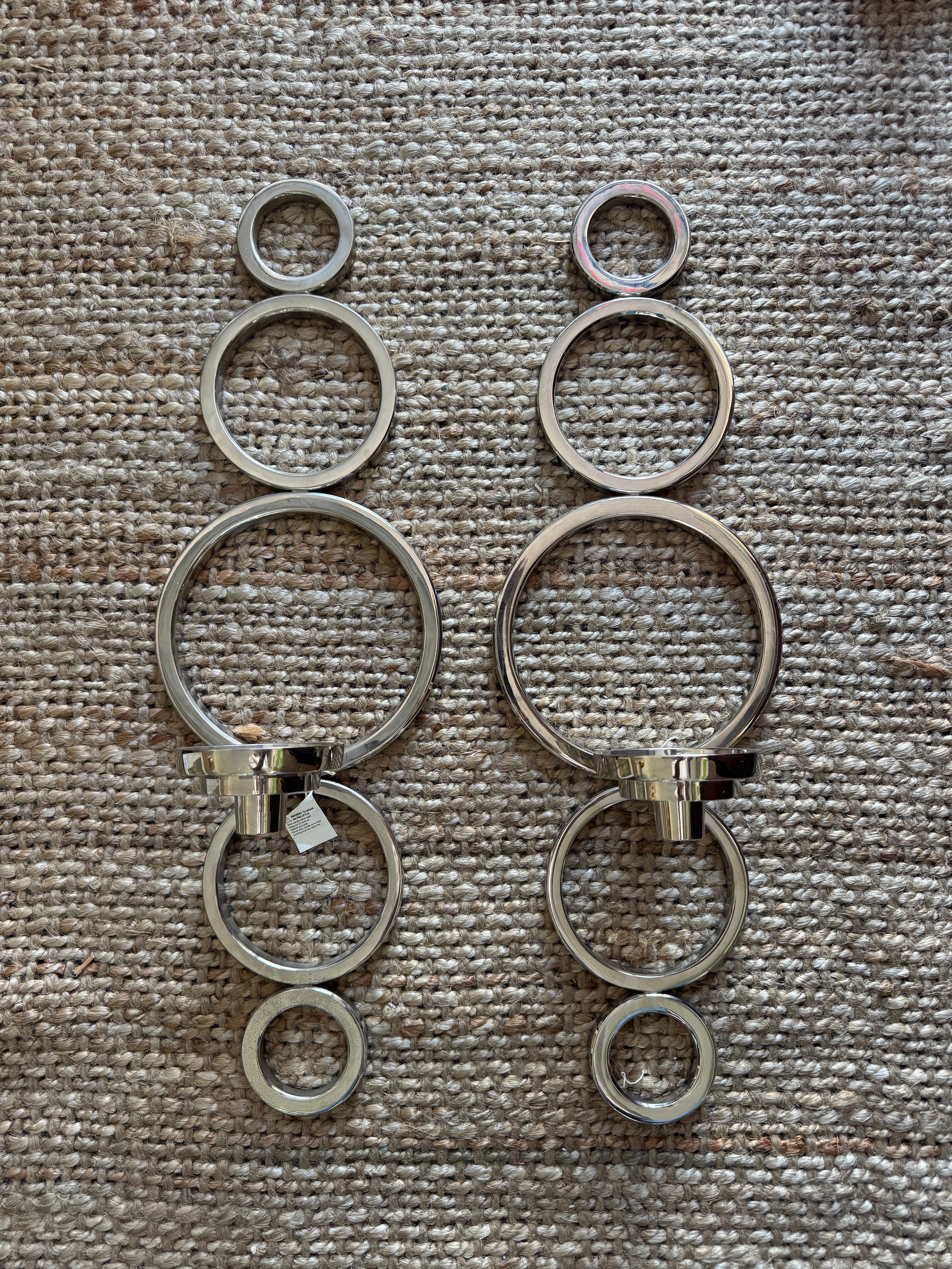 Global Views Progressive Ring Sconce - Silver Nickel Finish - Set of 2