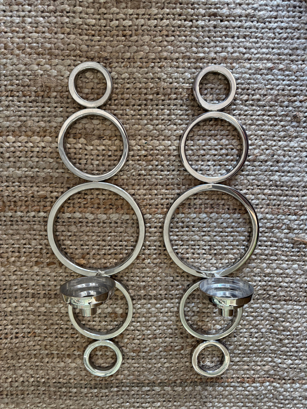 Global Views Progressive Ring Sconce - Silver Nickel Finish - Set of 2