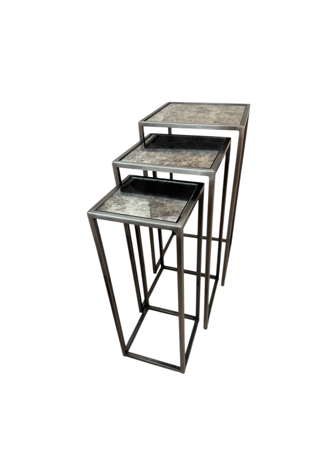 Pottery Barn Mirrored Nesting Tables - Set of 3