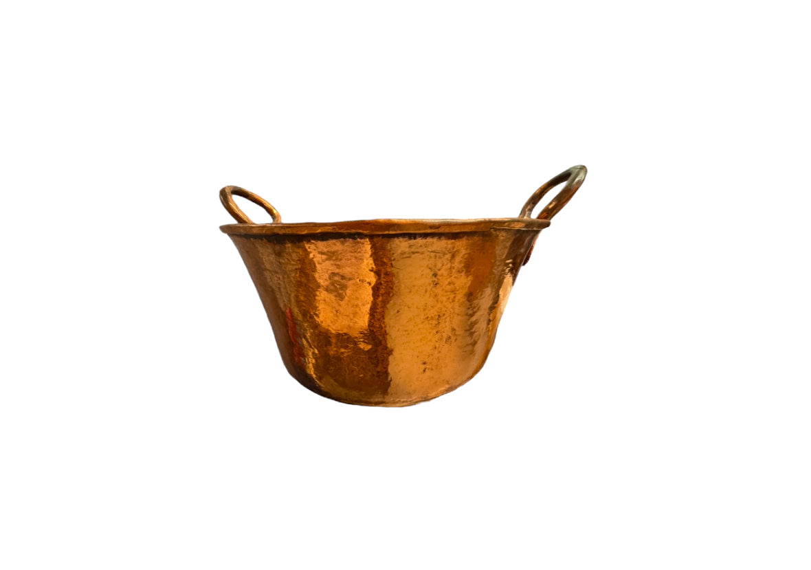 Authentic Vintage 1960s Mexican Heavy Hammered Copper Cookware Decorative Pot - Medium & Large Sizes