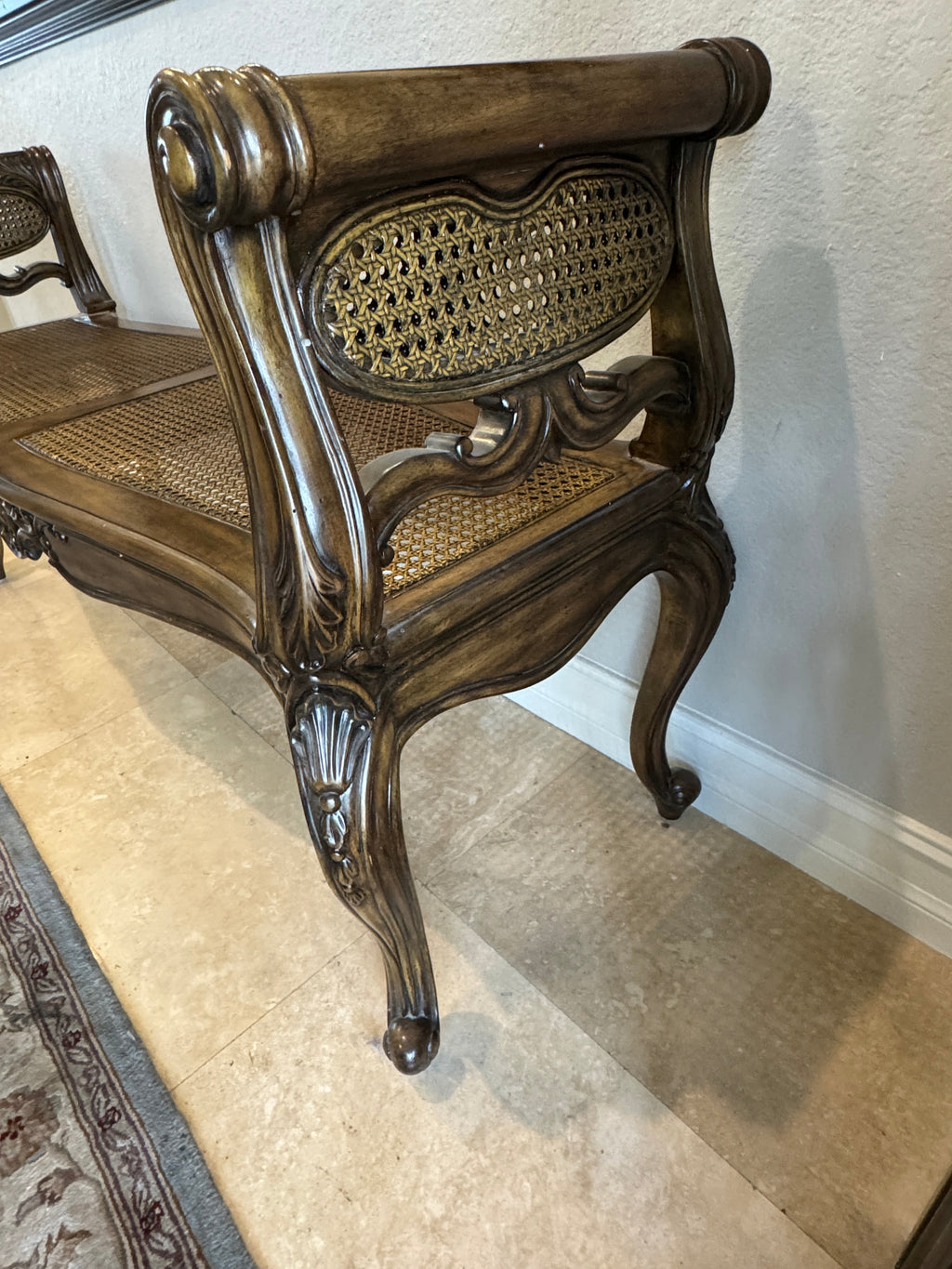 Maitland Smith Vintage Cane Bench