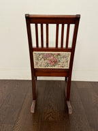Antique Victorian Rocking Chair With Floral Fabric