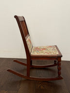 Antique Victorian Rocking Chair With Floral Fabric