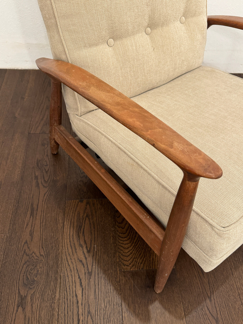 Milo Baughman for James, Inc. MCM Walnut Upholstered Recliner