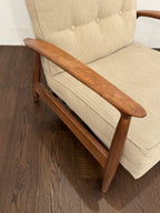 Milo Baughman for James, Inc. MCM Walnut Upholstered Recliner