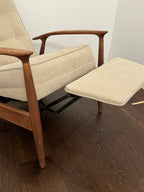 Milo Baughman for James, Inc. MCM Walnut Upholstered Recliner
